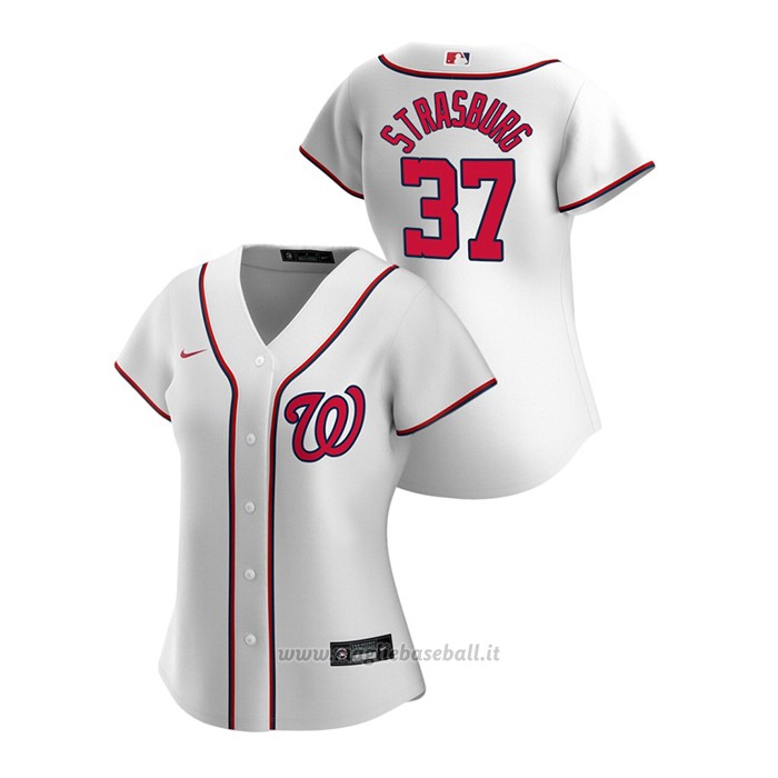 Maglia Baseball Donna Washington Nationals Stephen Strasburg 2020 Replica Primera Bianco